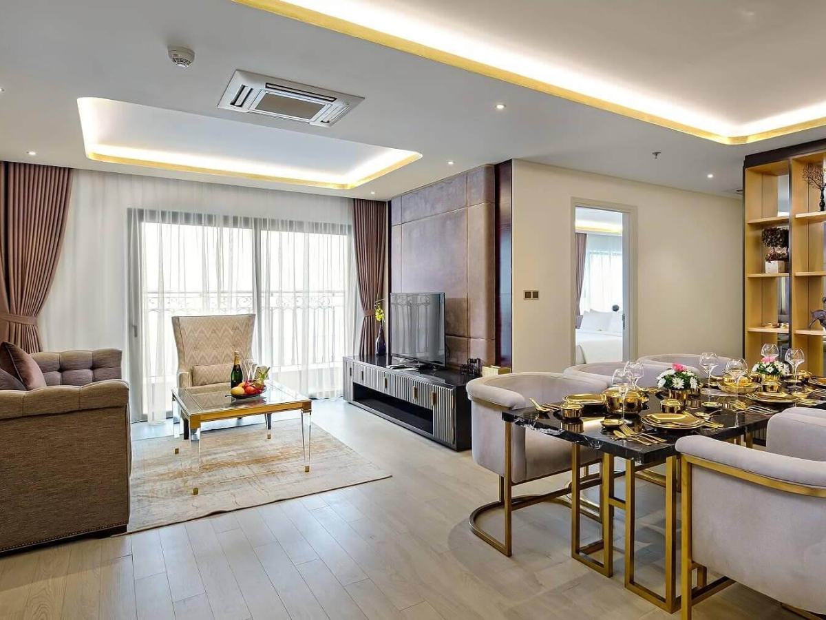 Hệ thống phòng nghỉ sang trọng tại Golden Bay DaNang Hotel. 