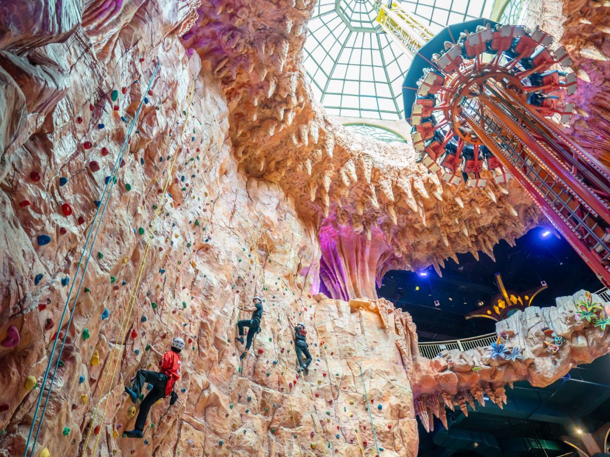 Tham gia leo núi trong nhà tại khu vui chơi Fantasy Park.