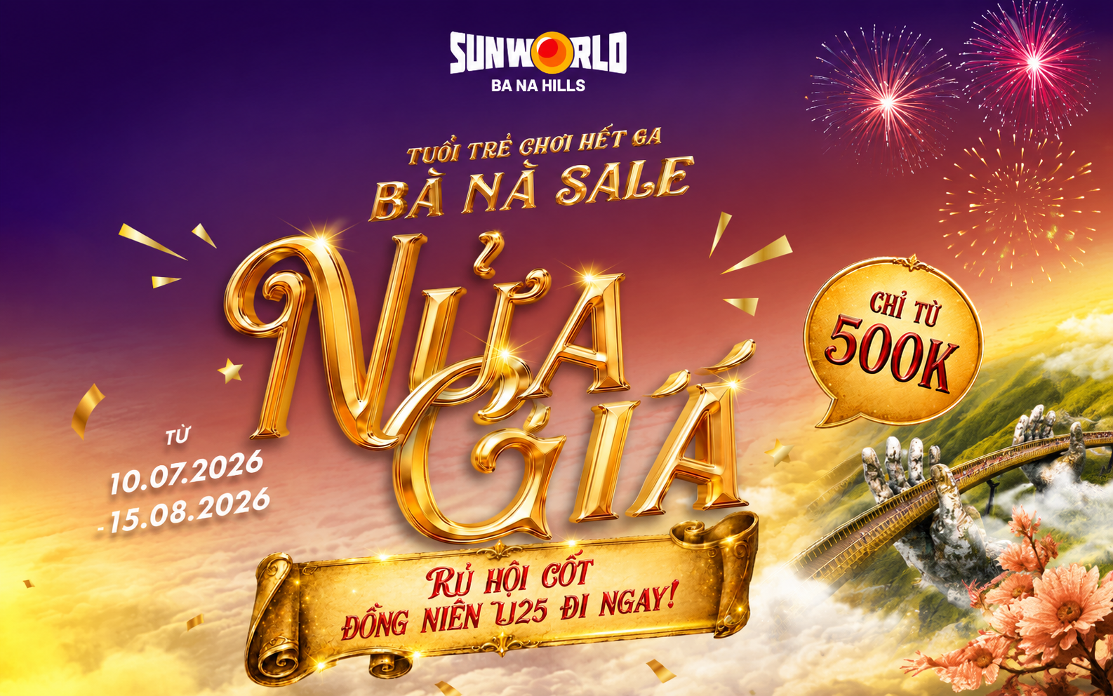 Sun World Ba Na Hills thường xuyên triển khai các chương trình ưu đãi hấp dẫn dành cho du khách trẻ.