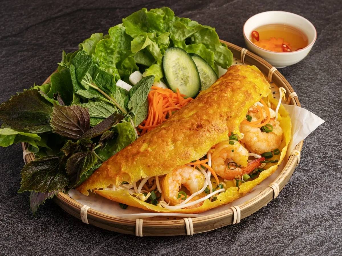 Bánh xèo Đà Nẵng nhỏ gọn, ít dầu, vỏ giòn rất dễ ăn với trẻ em. (Nguồn: Sưu tầm)