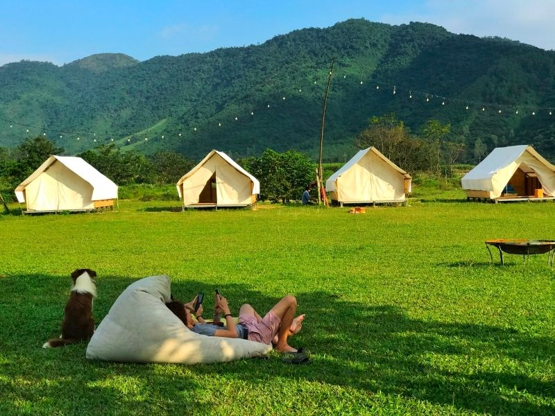 Không gian thiên nhiên rộng mở, xanh ngát tại Yên Retreat Đà Nẵng.